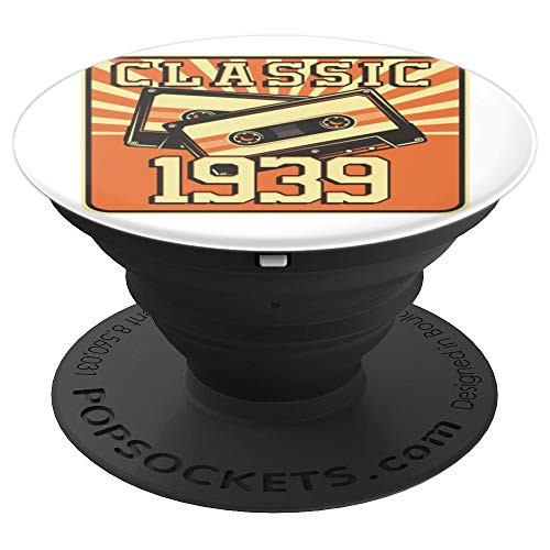 81 th Birthday Gift Classic Kasette Born In 1939 PopSockets Grip and Stand for Phones and Tablets