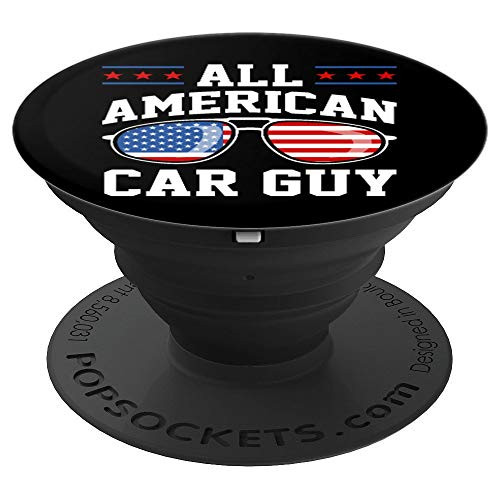 All American Car Guy American Flag Vintage Classic Car Gift PopSockets Grip and Stand for Phones and Tablets
