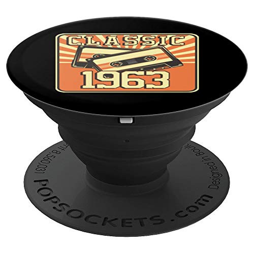 57 th Birthday Gift Classic Cassette Born In 1963 PopSockets Grip and Stand for Phones and Tablets