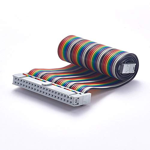 Fielect 2pcs IDC Rainbow Wire Flat Ribbon Cable 40 Pin 30cm Length 2-54mm Pitch