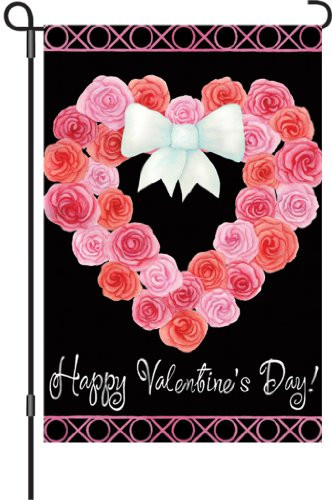 Premier 51068 Garden Premier Soft Flag  Valentine Wreath  12 by 18-Inch