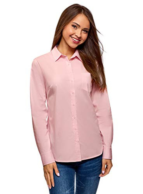 oodji Ultra Women s Basic Cotton Shirt  Pink  0