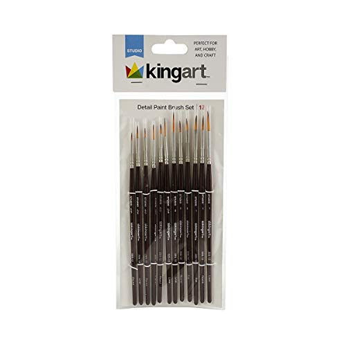 KingArt STUDIO Mixed Media Detail Paint Brush Set  12 ea
