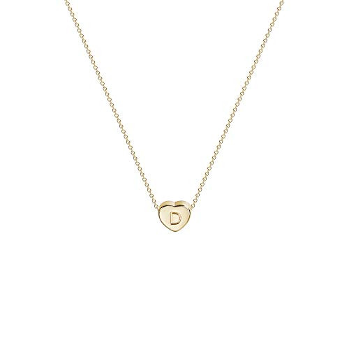 Tiny Gold Initial Heart Necklace-14K Gold Filled Handmade Dainty Personalized Heart Choker Necklace For Women Letter D Tiny Gold Initial Heart Necklace-14K Gold Filled Handmade Dainty Personalized Heart Choker Necklace For Women Letter D