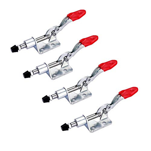 Vertical Toggle Clamp KangTeer 4pcs Capacity 45Kg-99Lbs 16mm Plunger Stroke Antislip Push Pull Toggle Clamp 4pcs 301A