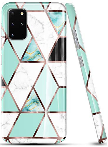 LUOLNH Galaxy S20 Plus Case Samsung Galaxy S20 Case for Girl Women Shockproof Flexible Soft Silicone Rubber TPU Bumper Cover Skin Case for Samsung Galaxy S20 -S20 Plus Green Grid