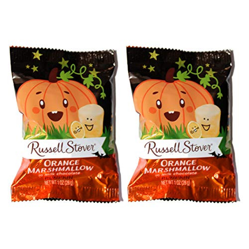 Russell Stover 2 Pieces Orange Marshmallow in Milk Chocolate Pumpkin - Halloween Candy Bars - 1 oz each Russell Stover 2 Pieces Orange Marshmallow in Milk Chocolate Pumpkin - Halloween Candy Bars - 1 oz each