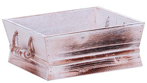 Lucky Winner Tapered Whitewash Wooden Cabinet Drawer Planter Box
