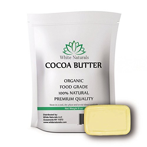 Cocoa Butter 8 oz Unrefined Raw 100 Pure Natural - For DIY Recipes Body Butters Soap Making Lotion Shampoo Lip Balm By White Naturals Cocoa Butter 8 oz Unrefined Raw 100 Pure Natural - For DIY Recipes Body Butters Soap Making Lotion Shampoo Lip Balm By White Naturals