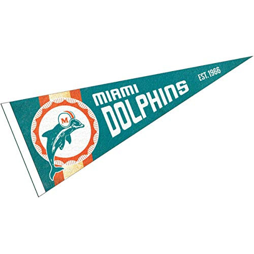 WinCraft Miami Dolphins Throwback Vintage Retro Pennant Flag