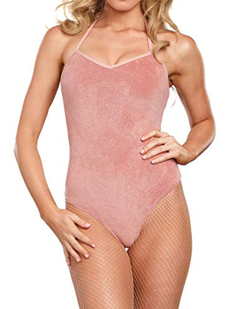 Dreamgirl Women s Sparkly Rose Gold Velour Costume Bodysuit  Small-Medium Dreamgirl Women s Sparkly Rose Gold Velour Costume Bodysuit  Small-Medium