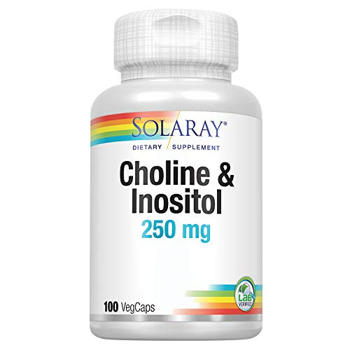 Solaray Choline   Inositol 250 mg   Two-Nutrient Combo for Healthy Fat Metabolism  Brain Function Support   100 VegCaps