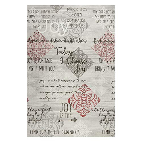 Contempo Words to Live By Joy 24   Panel Grey-Multi Quilt Fabric