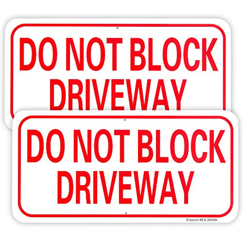 2-Pack Do Not Block Driveway Sign  14 x 7  -04  Aluminum Reflective Sign Rust Free Aluminum-UV Protected and Weatherproof