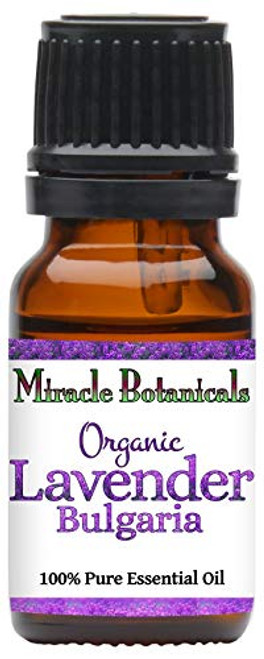 Miracle Botanicals Organic Bulgarian Lavender Essential Oil - 100  Pure Lavandula Angustifolia Vera - 10ml or 30ml Sizes - Therapeutic Grade - 10ml