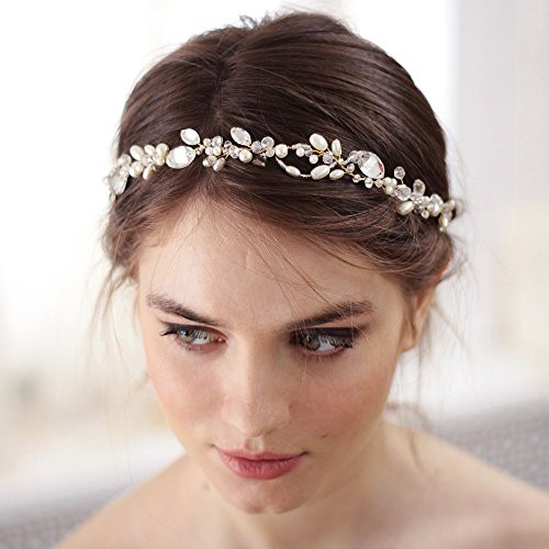 Kercisbeauty Wedding Bridal Headband with Pearl Crystal Headpiece for Women Girls Prom Headpiece Vintage Boho Tiara Bridesmaid Hair Accessories Rose Gold Kercisbeauty Wedding Bridal Headband with Pearl Crystal Headpiece for Women Girls Prom Headpiece Vintage Boho Tiara Bridesmaid Hair Accessories Rose Gold