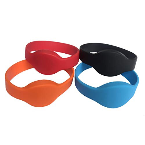 YARONGTECH-13-56MHZ ISO 14443A MIFARE Classic 1K NFC Silicone RFID Wristband Pack of 5 Mix