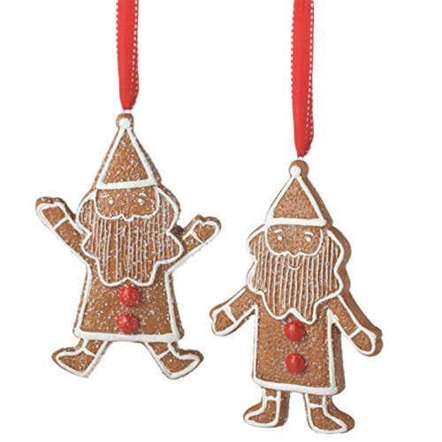 Midwest CBK Gingerbread Santa Ornaments Set of 2