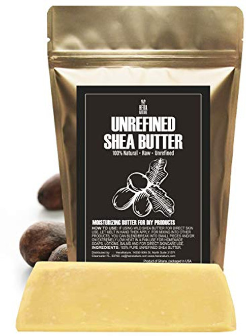 Unrefined SHEA BUTTER Bar  Amazing Moisturizer  Use Alone or in DIY Body Butters  Soaps  Lotions  lip balm and Deep Hair Conditioner - Raw  100  Pure and Fresh USA - 8oz