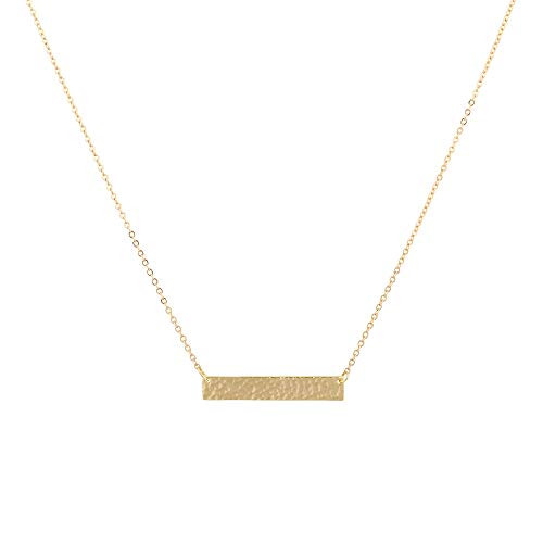 Bar Necklaces for Women Gold  Hammered Dainty Bar Pendant Necklace Simple Necklaces 14K Gold Plated for Jewelry Gift Bar Necklaces for Women Gold  Hammered Dainty Bar Pendant Necklace Simple Necklaces 14K Gold Plated for Jewelry Gift