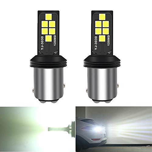1157 2057 2357 LED Light Bulbs - Super Bright White 12-SMD 3030 Projector Chipsets 1400Lumens - 7528 BAY15D LED Bulb Replacement for Back Up Reverse Lights Brake-Tail-Parking Light Pack of 2
