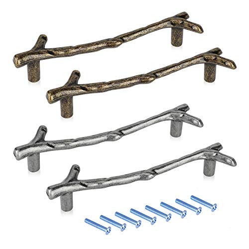 Tray Handles for Resin Mold  Gartful 2-Hole Metal Handles for Silicone Epoxy Casting  Branches Handles with Screw Sets for Faux Agate Tray  Serving Board  Wine Cabinet  Locker  2 Pairs