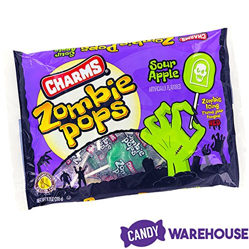 Charms Sour Apple Zombie Pops  15-Piece Bag