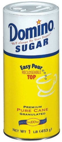 Domino Premium Pure Cane Granulated Sugar Canister  1 lbs 453 g