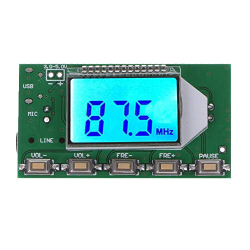 WSDMAVIS 1Pcs Digital Wireless Microphone Stereo FM Transmitter Module DSP PLL 76-0-108-0MHz Multi-Function Frequency Modulation with LCD Display