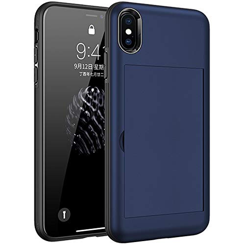Dionsibei iPhone Xs Max Case iPhone Xs Max Wallet Case 6-5 inch with Credit Card Holder Slot Magnetic Adsorption TPU Armor Duty Case Cover Shockproof Protective for iPhone Xs Max Case Blue