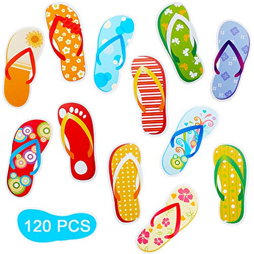 Flip-Flop Accents Colorful Flip-Flop Cutouts Bulletin Board Cutouts Wall Decoration for School Playroom Baby Nursery Kids Bedroom 120