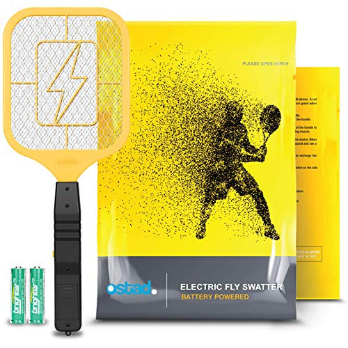 Ostad Electric Fly Swatter Racket  Bug Zapper Racquet  Handheld Bug  Insects  Fly   Mosquito Zapper Racket Killer for Indoor and Outdoor  AA Batteries Included