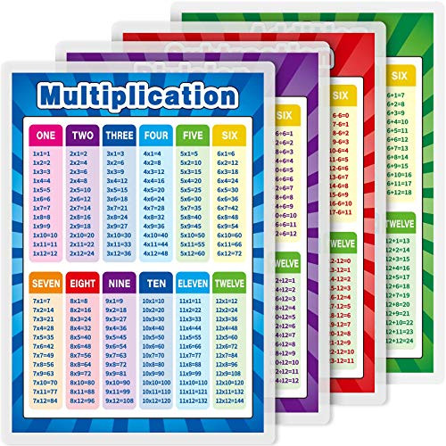 Fully Laminated Educational Math Posters Multiplication Division Addition Subtraction Educational Poster for Elementary School Classroom Preschool Kids Learning Poster 4 Pieces  Assorted Style