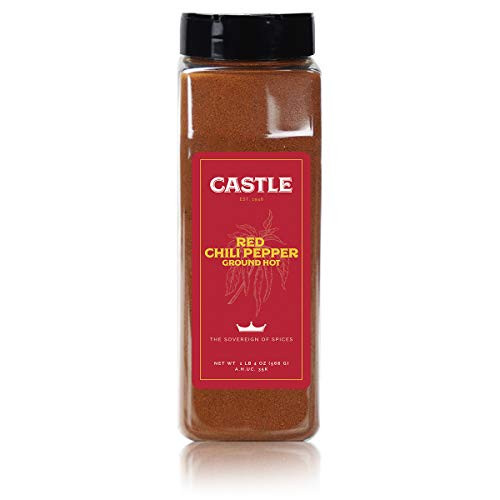 Castle Foods   Ground Hot Chili Pepper Powder  20 oz Premium Restaurant Quality - Unblended