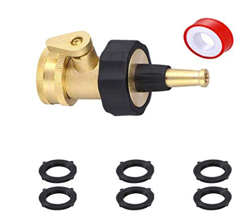 AnDa Duty Jet Sweeper Sprayer Hose Nozzle and Hose Shut Off Valve Set for Garden Hose?Brass