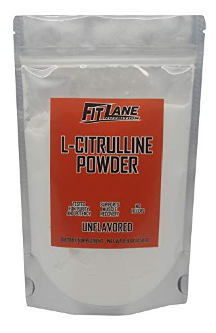 L-Citrulline Powder  Bulk Free Form Amino Acid Supplement- Raw and Pure with no Additives by Fit Lane Nutrition- 250 Gram Bag-