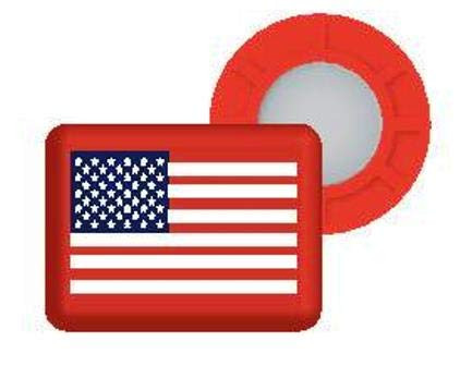 BibBits Magnetic Race Bib Holders - USA Flag  Red