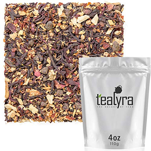 Tealyra - Ginger Treasure - Herbal Fruity Loose Tea - Immunity Booster - Healthy Tea Leaf - Caffeine-Free - Hot and Iced Tea Blend - All Natural Ingredients - 110g 4-ounce
