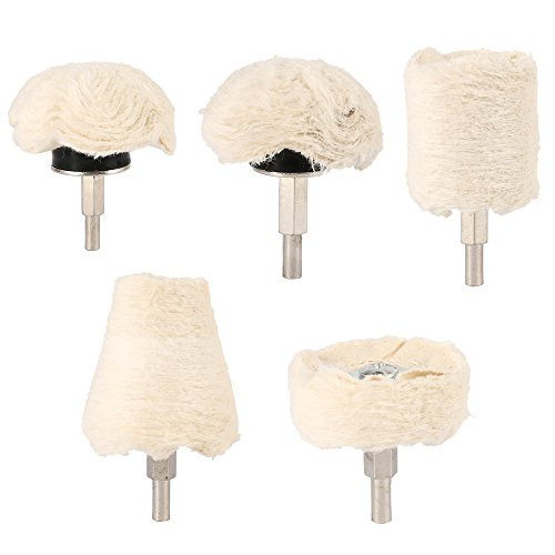 ODOMY 5Pcs Buffing Polishing Wheel For Drill Flannelette Polishing Mop Wheel Cone-Column-Mushroom-T-shaped Wheel Grinding Head With 1-4 Handle for Manifold Metal Aluminum Stainless Steel Chrome Glass ODOMY 5Pcs Buffing Polishing Wheel For Drill Flannelette Polishing Mop Wheel Cone-Column-Mushroom-T-shaped Wheel Grinding Head With 1-4 Handle for Manifold Metal Aluminum Stainless Steel Chrome Glass
