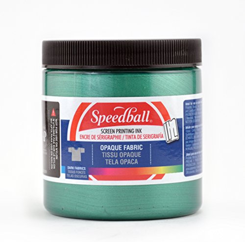 Speedball Opaque Iridescent Fabric Screen Printing Ink  8-Ounce  Emerald