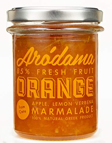ARODAMA PREMIUM ORANGE GREEK MARMALADE JAM  SPREAD WITH APPLE   LEMON VERBENA HERB  7-8 OZ- 220 GRS CRETAN PRODUCT 100  NATURAL NO PRESERVATIVES OR ADDITIVES
