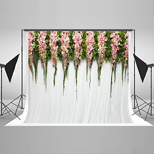 Kate 7x5ft Wedding Background Flowers Photography Backdrop Microfiber White Backdrops for Studio Props