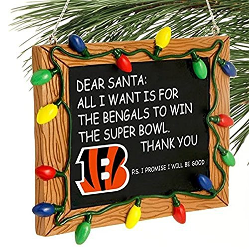 FOCO NFL Cincinnati Bengals Resin Chalkboard OrnamentResin Chalkboard Ornament  Team Color  One Size
