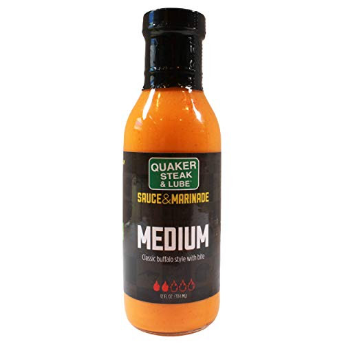 Quaker Steak and Lube Medium Wing Sauce - 12 Ounce Glass Bottle of Quaker Steak   Lube Medium Sauce