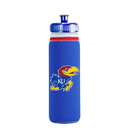 NCAA Kansas Jayhawks Van Metro Squeezable LDPE Water Bottle  Blue  22-Ounce