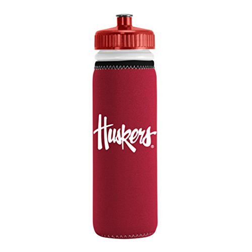 Kolder NCAA Nebraska Cornhuskers Van Metro Squeezable LDPE Water Bottle  Red  22-Ounce