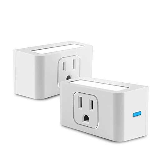 Innens Wifi Smart Plugs that Work with Alexa, Google Home and IFTTT, Mini Wireless Smart Socket Outlets with Dimming Night Light, Timing Function, APP Remote Control, No Hub Required