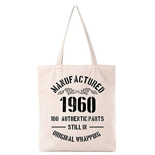 Funny 1960 60th Birthday Gift Natural Cotton Reusable Tote Bag Classic 1960 Eco-Friendly Cotton Tote Bag School Shoulder Bag Gifts for Women Men Friends Coworker Funny 1960 60th Birthday Gift Natural Cotton Reusable Tote Bag Classic 1960 Eco-Friendly Cotton Tote Bag School Shoulder Bag Gifts for Women Men Friends Coworker