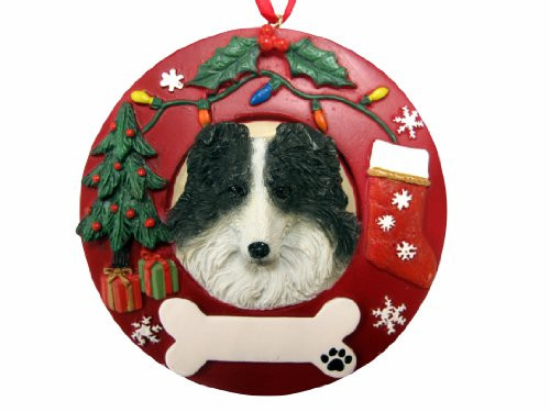 E&S Pets Border Collie Personalized Christmas Ornament