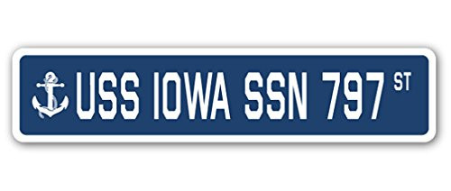 USS Iowa SSN 797 Aluminum Street Sign us Navy Ship Veteran Sailor Gift